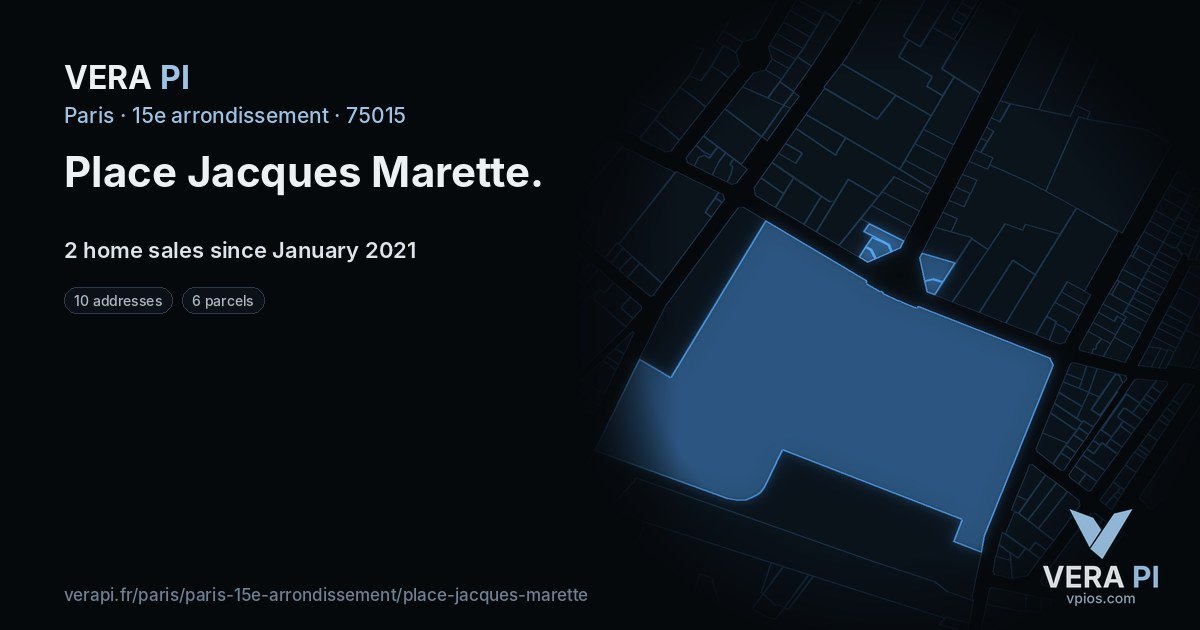 Place Jacques Marette, 15e arrondissement at night – every parcel coloured by the prices around it, the street's own parcels lit