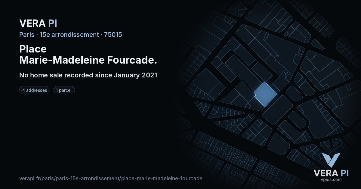 Place Marie-Madeleine Fourcade, 15e arrondissement at night – every parcel coloured by the prices around it, the street's own parcels lit