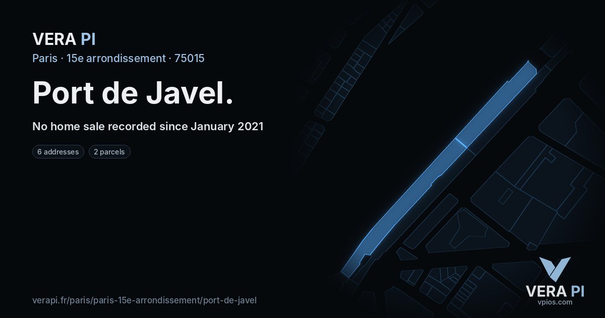 Port de Javel, 15e arrondissement at night – every parcel coloured by the prices around it, the street's own parcels lit