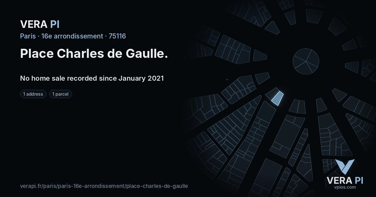 Place Charles de Gaulle, 16e arrondissement at night – every parcel coloured by the prices around it, the street's own parcels lit