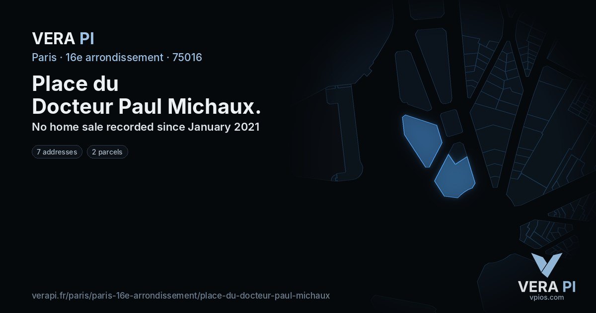 Place du Docteur Paul Michaux, 16e arrondissement at night – every parcel coloured by the prices around it, the street's own parcels lit