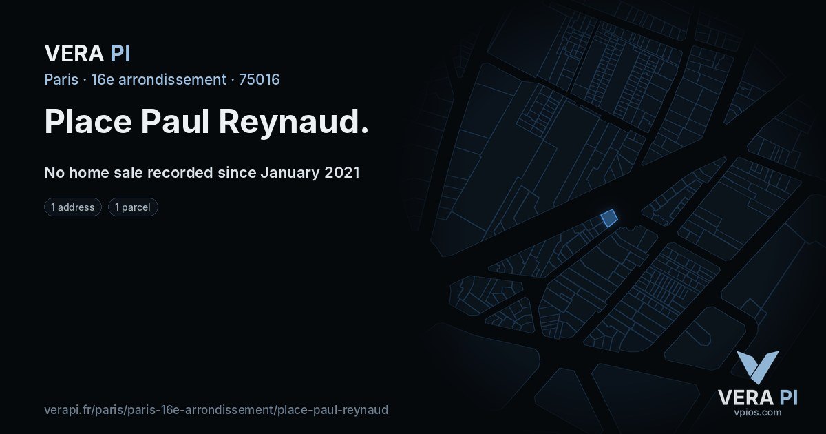 Place Paul Reynaud, 16e arrondissement at night – every parcel coloured by the prices around it, the street's own parcels lit
