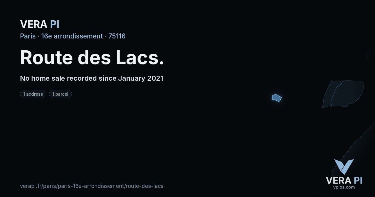 Route des Lacs, 16e arrondissement at night – every parcel coloured by the prices around it, the street's own parcels lit