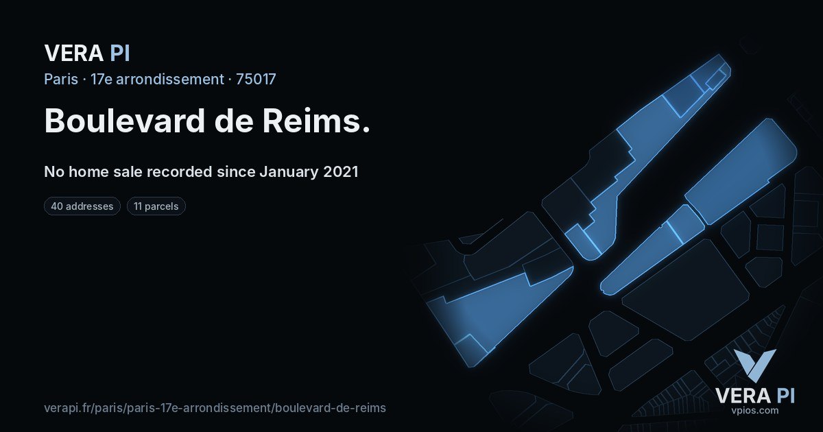 Boulevard de Reims, 17e arrondissement at night – every parcel coloured by the prices around it, the street's own parcels lit