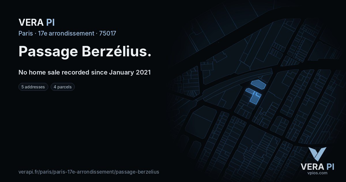 Passage Berzélius, 17e arrondissement at night – every parcel coloured by the prices around it, the street's own parcels lit
