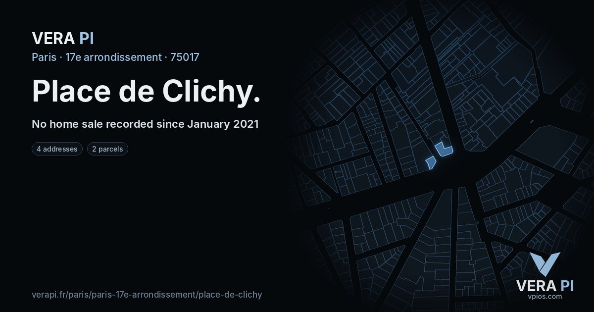 Place de Clichy, 17e arrondissement at night – every parcel coloured by the prices around it, the street's own parcels lit