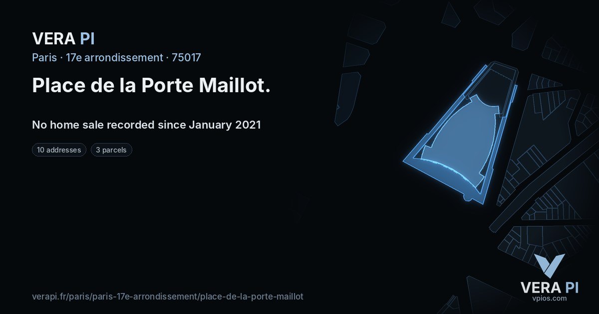 Place de la Porte Maillot, 17e arrondissement at night – every parcel coloured by the prices around it, the street's own parcels lit