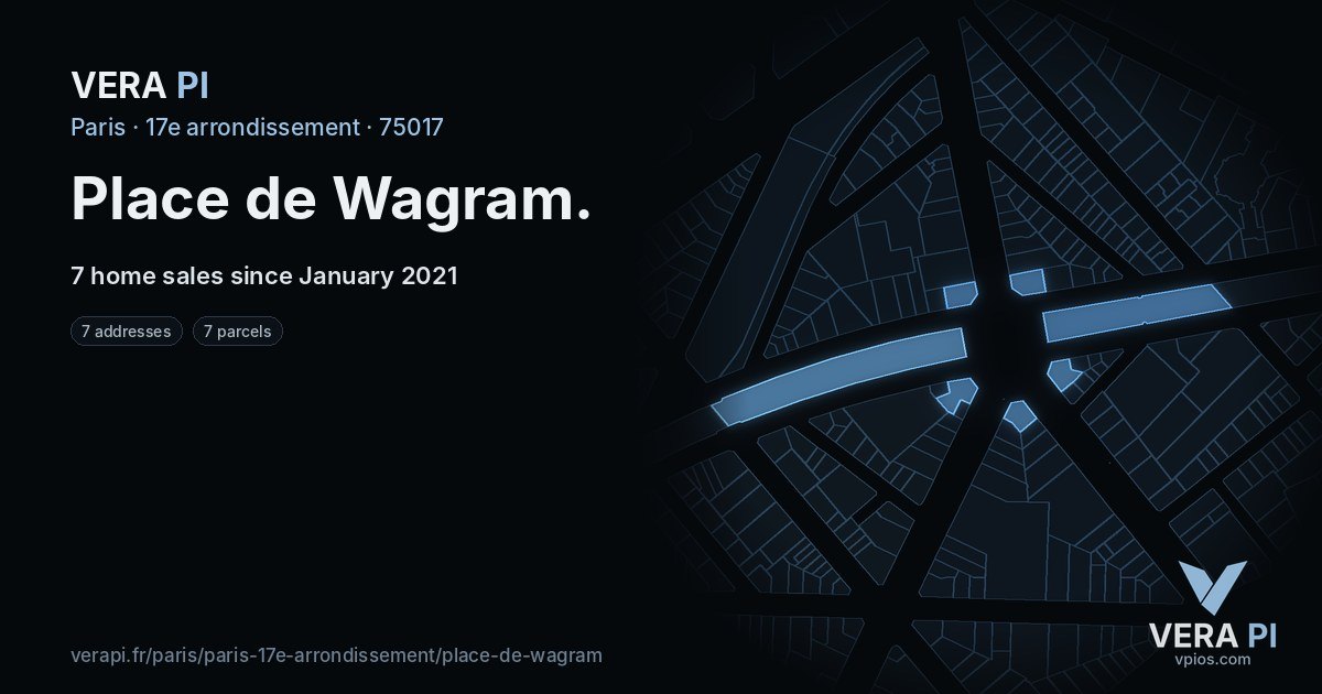 Place de Wagram, 17e arrondissement at night – every parcel coloured by the prices around it, the street's own parcels lit