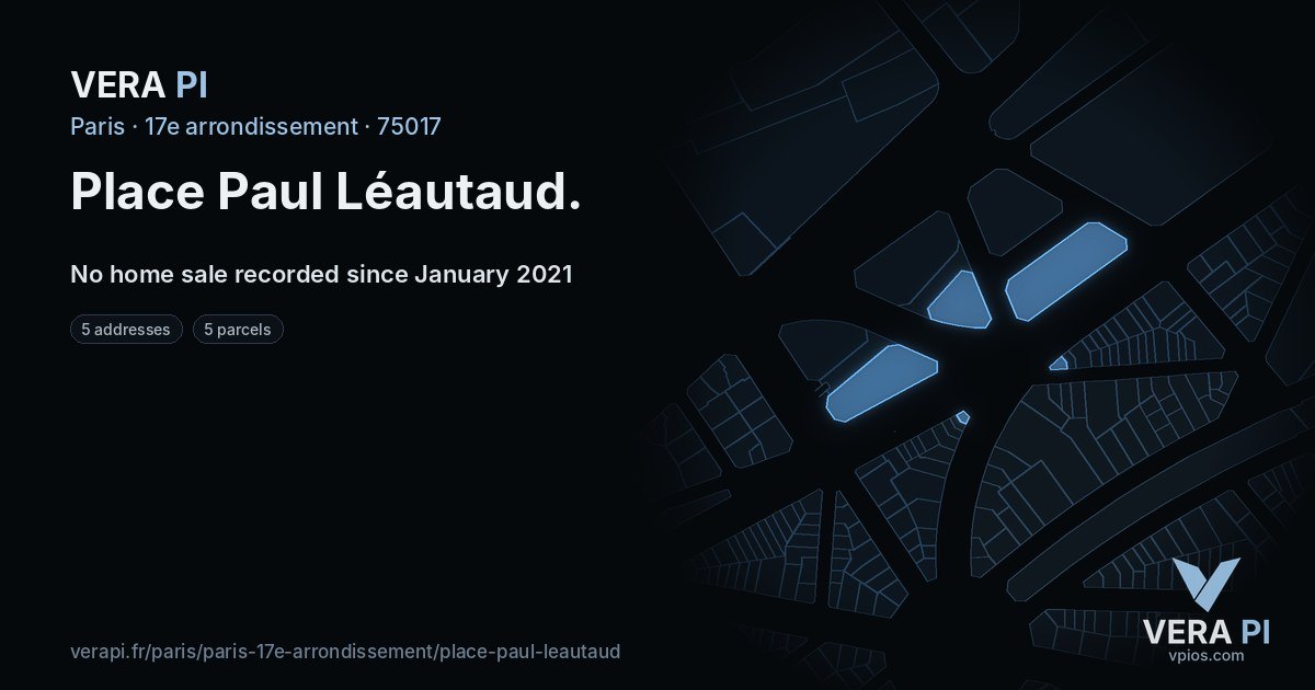 Place Paul Léautaud, 17e arrondissement at night – every parcel coloured by the prices around it, the street's own parcels lit