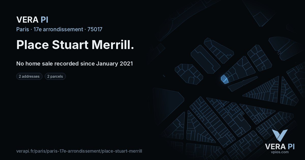 Place Stuart Merrill, 17e arrondissement at night – every parcel coloured by the prices around it, the street's own parcels lit