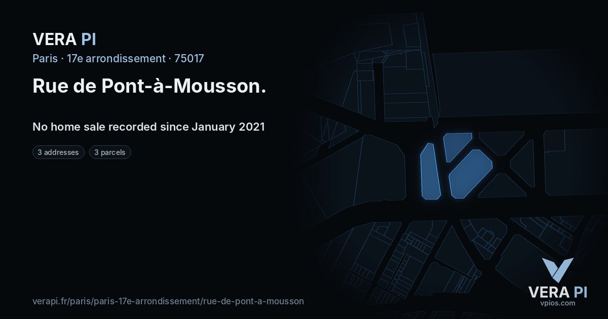 Rue de Pont-à-Mousson, 17e arrondissement at night – every parcel coloured by the prices around it, the street's own parcels lit