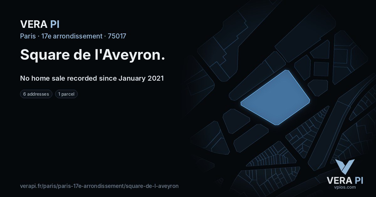 Square de l'Aveyron, 17e arrondissement at night – every parcel coloured by the prices around it, the street's own parcels lit