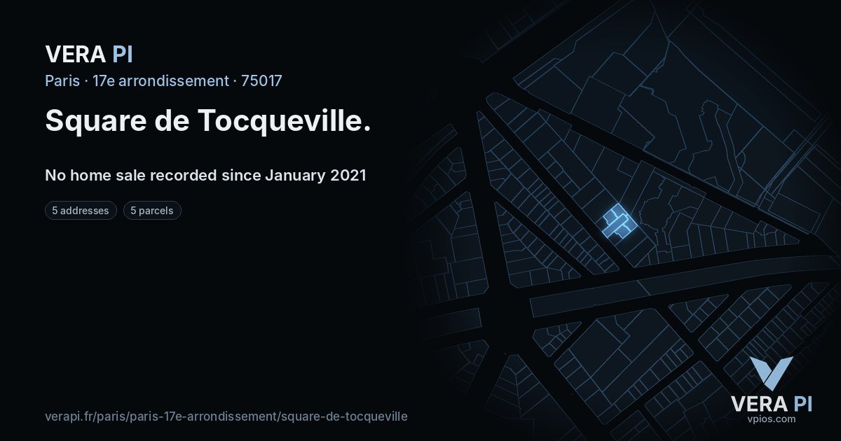Square de Tocqueville, 17e arrondissement at night – every parcel coloured by the prices around it, the street's own parcels lit