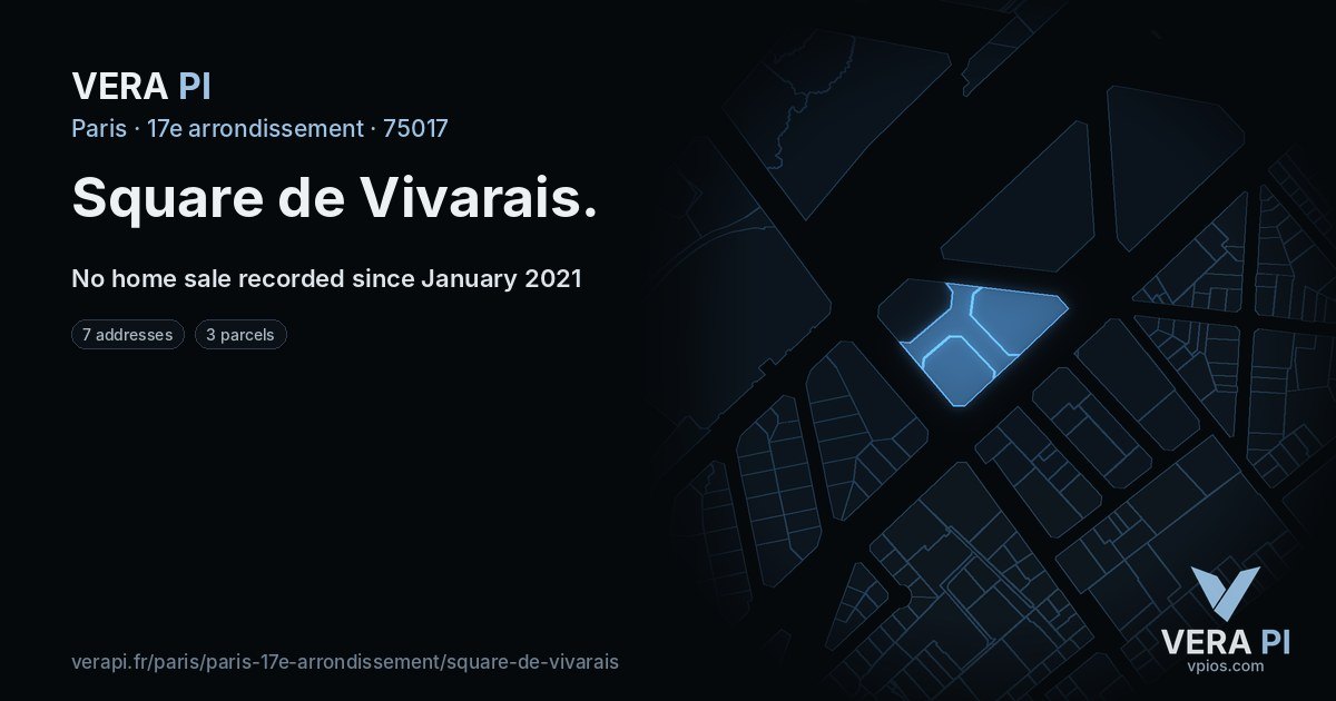 Square de Vivarais, 17e arrondissement at night – every parcel coloured by the prices around it, the street's own parcels lit