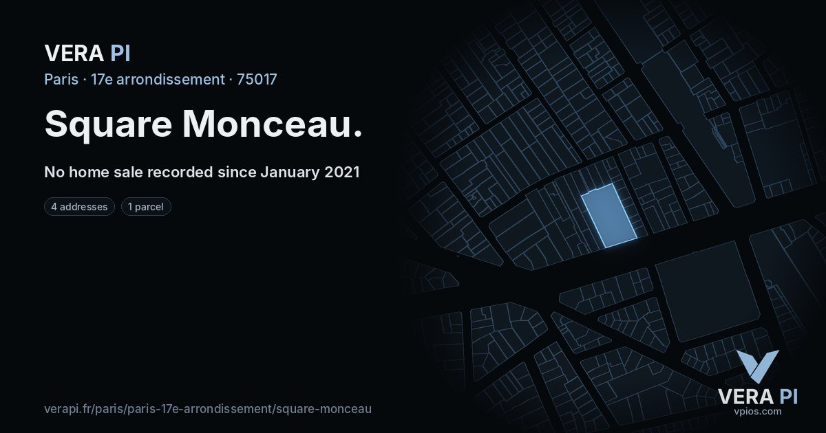 Square Monceau, 17e arrondissement at night – every parcel coloured by the prices around it, the street's own parcels lit
