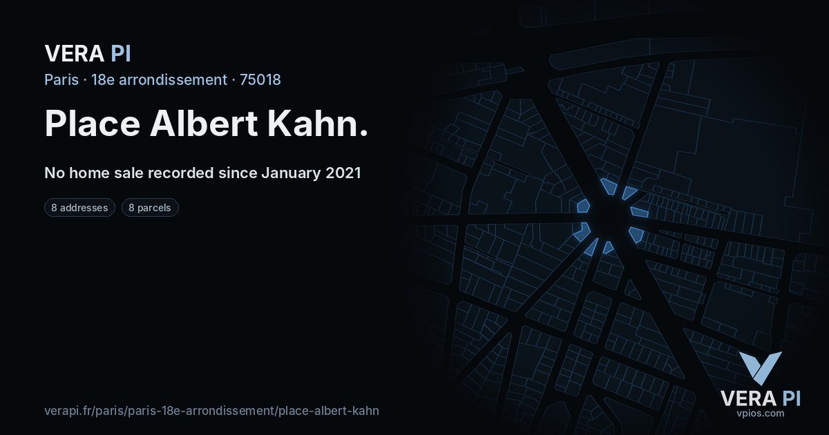 Place Albert Kahn, 18e arrondissement at night – every parcel coloured by the prices around it, the street's own parcels lit