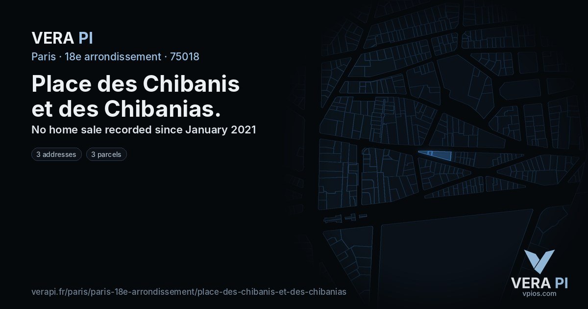 Place des Chibanis et des Chibanias, 18e arrondissement at night – every parcel coloured by the prices around it, the street's own parcels lit