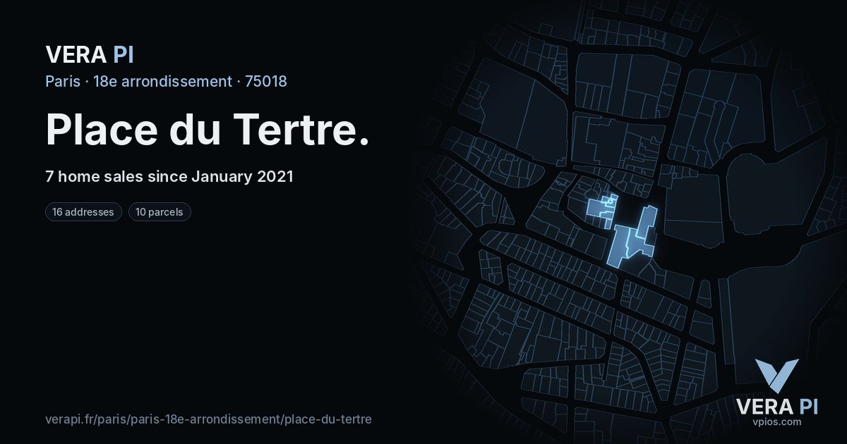 Place du Tertre, 18e arrondissement at night – every parcel coloured by the prices around it, the street's own parcels lit