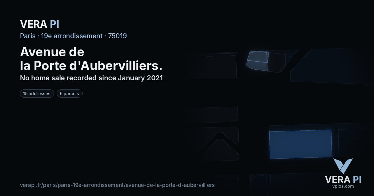 Avenue de la Porte d'Aubervilliers, 19e arrondissement at night – every parcel coloured by the prices around it, the street's own parcels lit