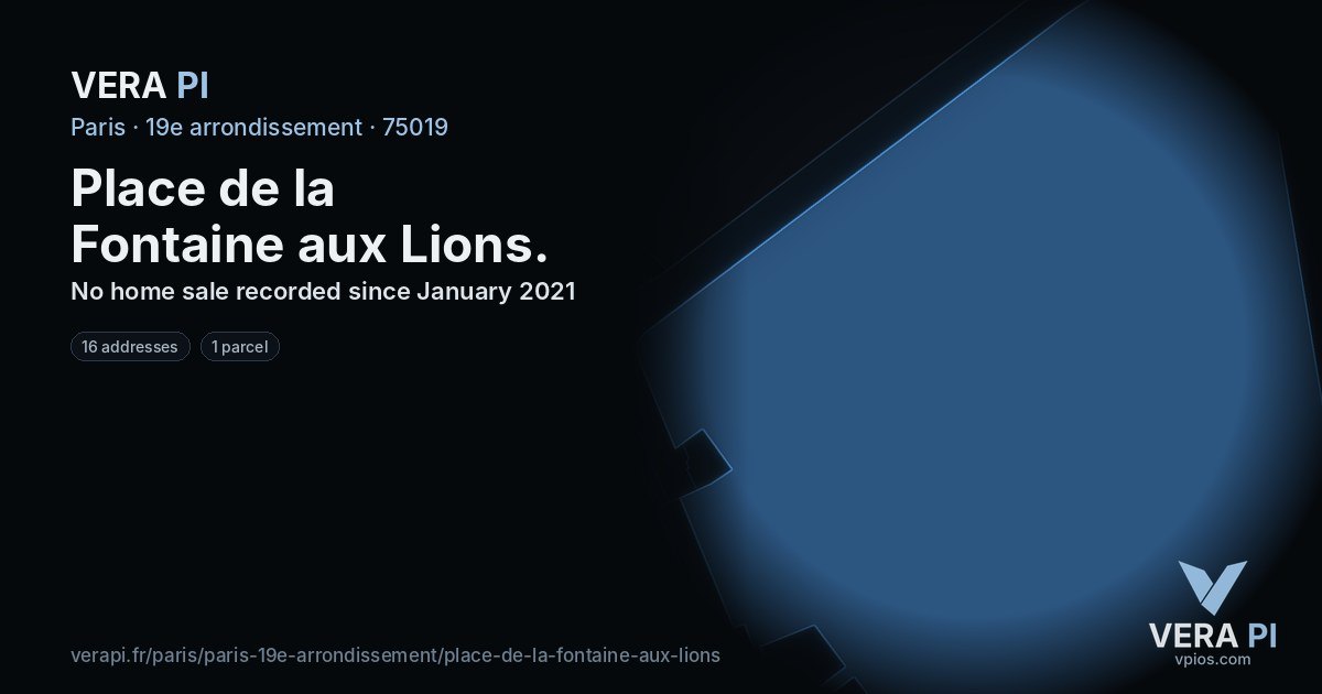 Place de la Fontaine aux Lions, 19e arrondissement at night – every parcel coloured by the prices around it, the street's own parcels lit