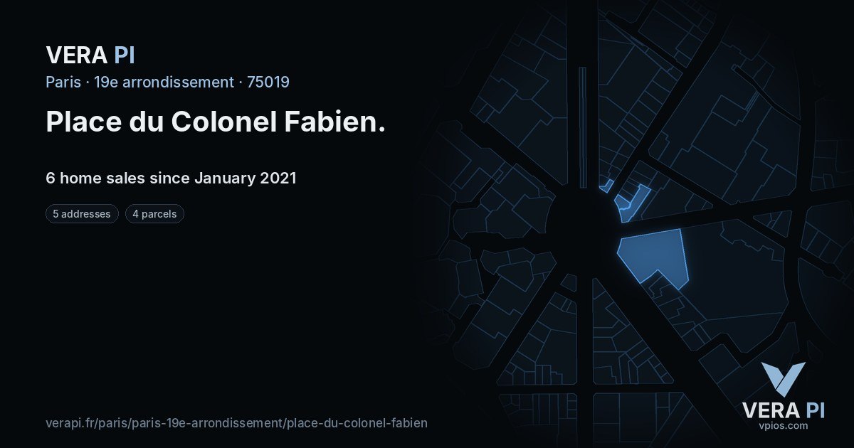 Place du Colonel Fabien, 19e arrondissement at night – every parcel coloured by the prices around it, the street's own parcels lit