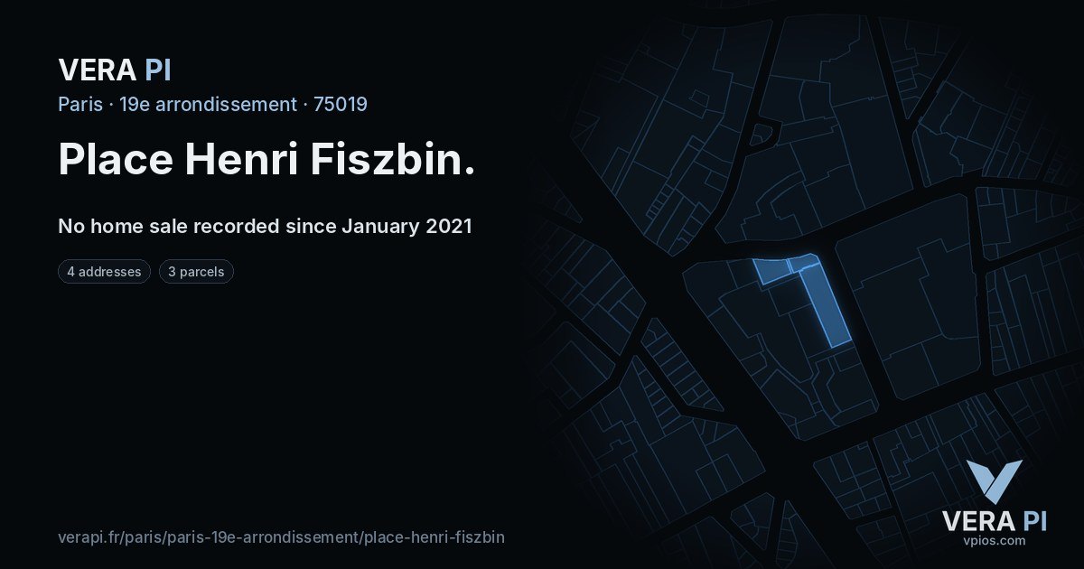 Place Henri Fiszbin, 19e arrondissement at night – every parcel coloured by the prices around it, the street's own parcels lit