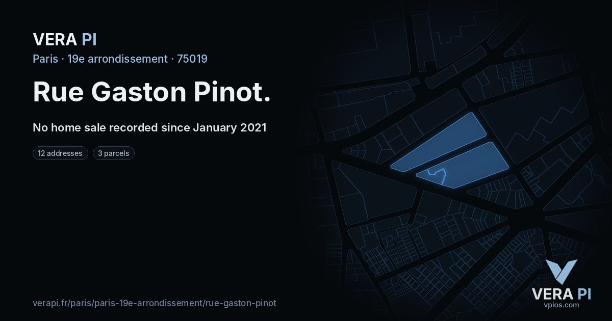 Rue Gaston Pinot, 19e arrondissement at night – every parcel coloured by the prices around it, the street's own parcels lit