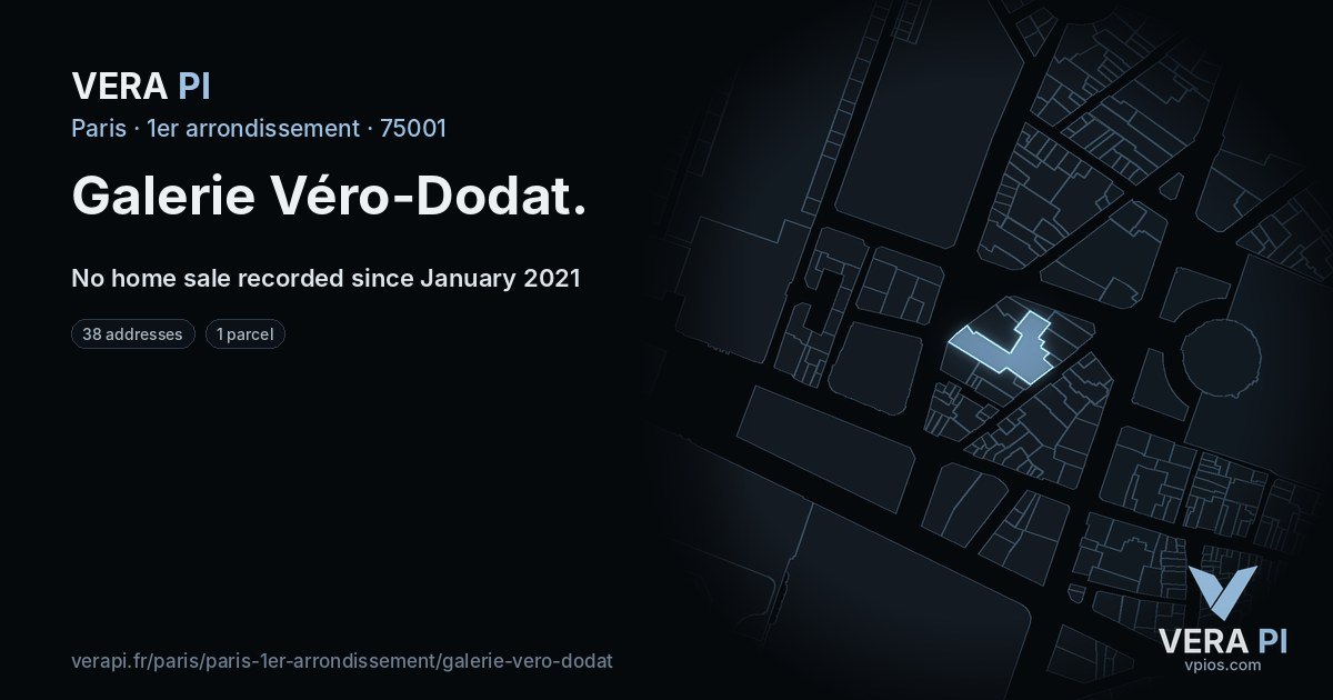 Galerie Véro-Dodat, 1er arrondissement at night – every parcel coloured by the prices around it, the street's own parcels lit