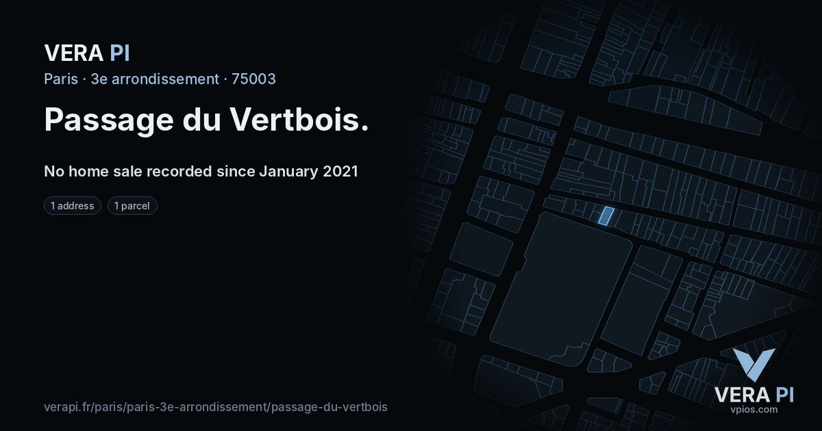 Passage du Vertbois, 3e arrondissement at night – every parcel coloured by the prices around it, the street's own parcels lit