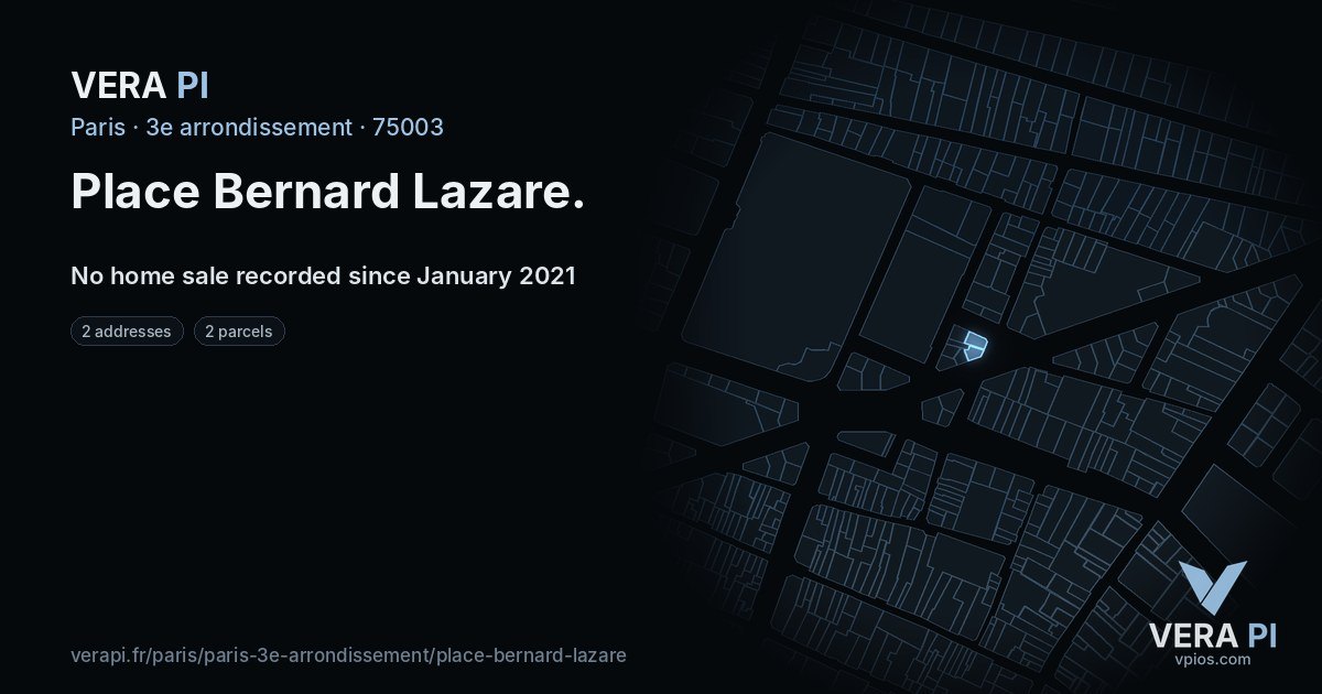 Place Bernard Lazare, 3e arrondissement at night – every parcel coloured by the prices around it, the street's own parcels lit