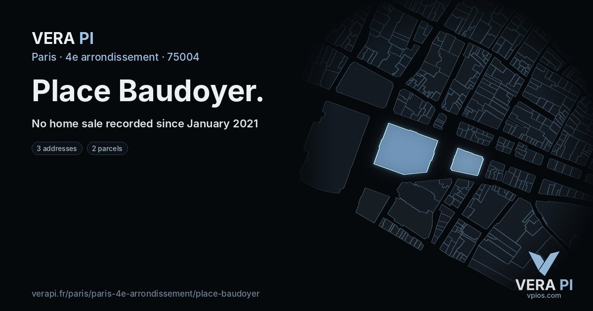 Place Baudoyer, 4e arrondissement at night – every parcel coloured by the prices around it, the street's own parcels lit