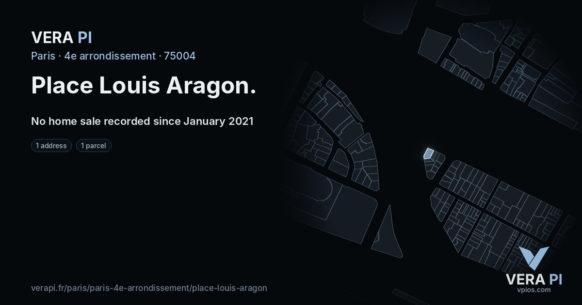 Place Louis Aragon, 4e arrondissement at night – every parcel coloured by the prices around it, the street's own parcels lit