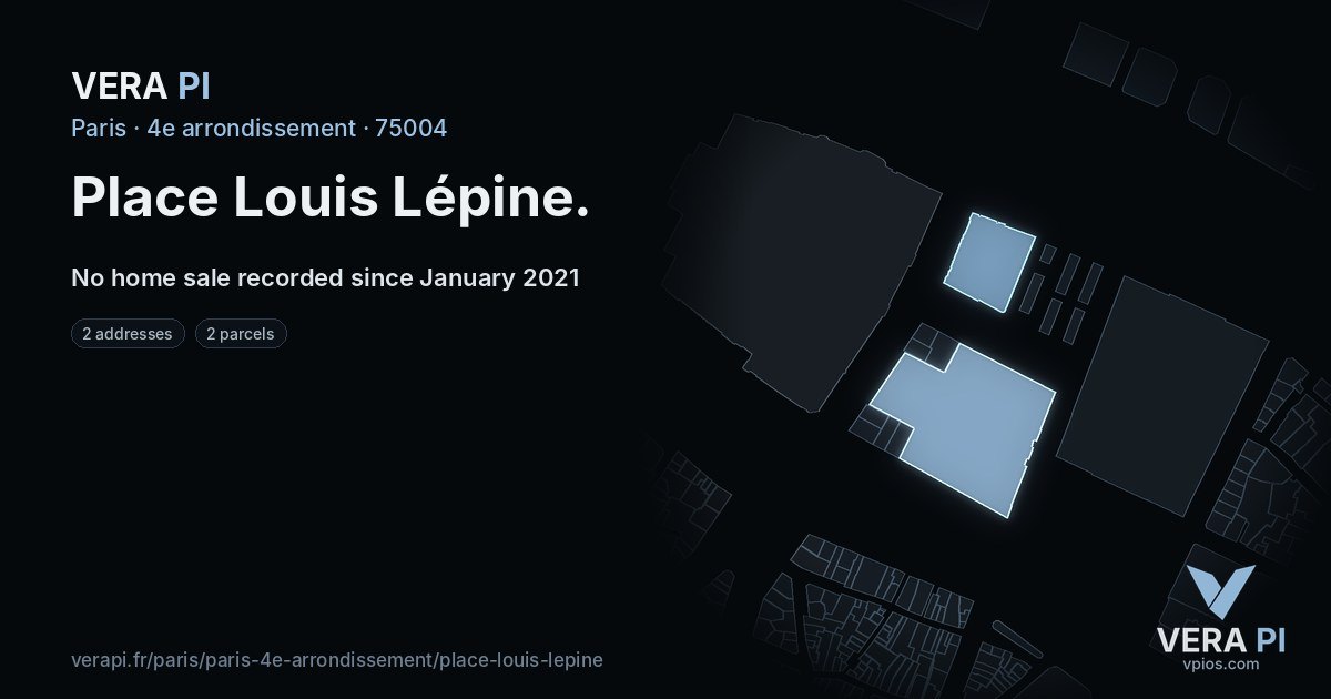 Place Louis Lépine, 4e arrondissement at night – every parcel coloured by the prices around it, the street's own parcels lit