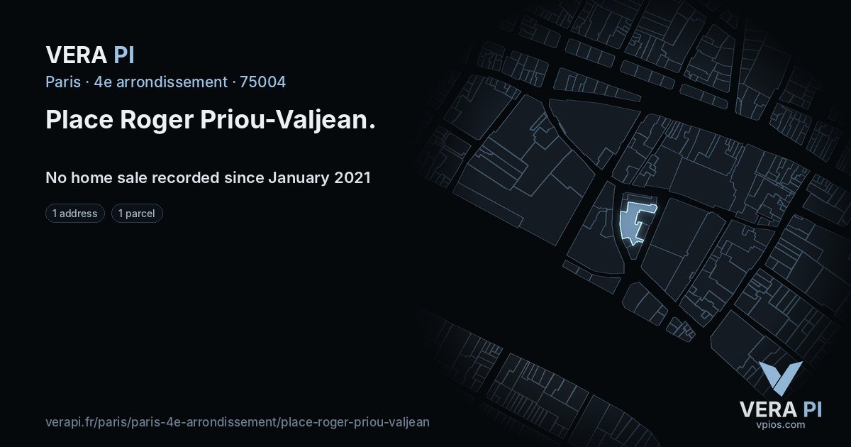 Place Roger Priou-Valjean, 4e arrondissement at night – every parcel coloured by the prices around it, the street's own parcels lit