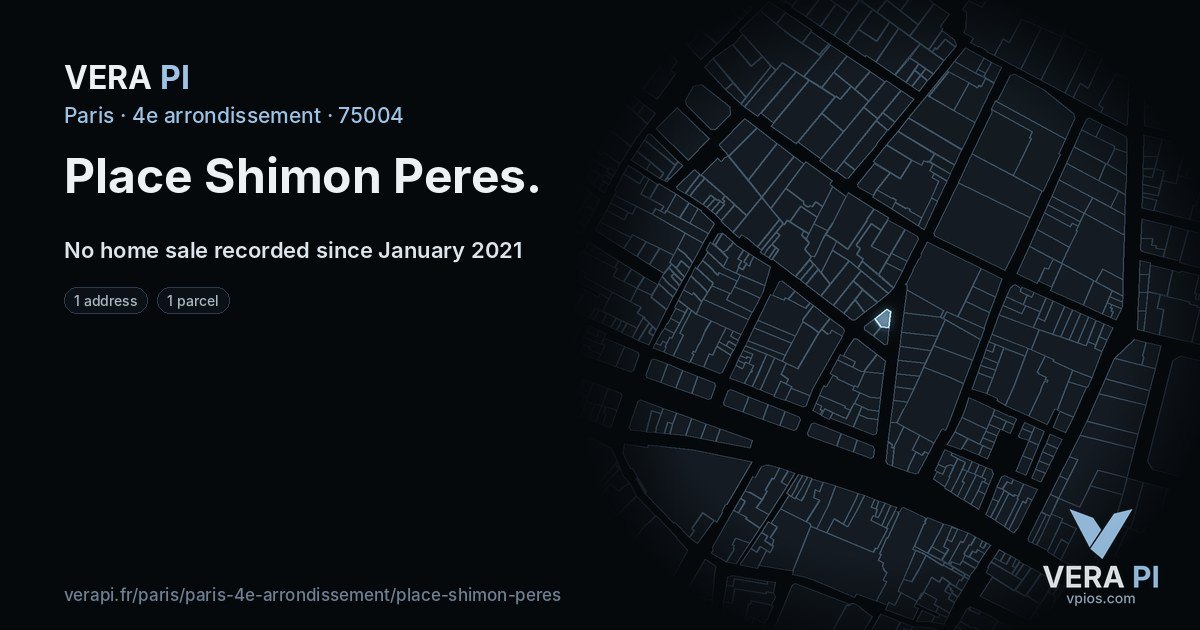 Place Shimon Peres, 4e arrondissement at night – every parcel coloured by the prices around it, the street's own parcels lit