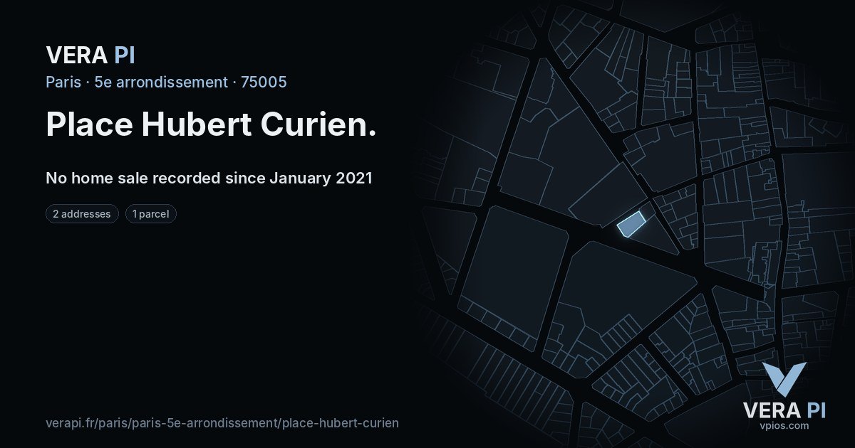 Place Hubert Curien, 5e arrondissement at night – every parcel coloured by the prices around it, the street's own parcels lit