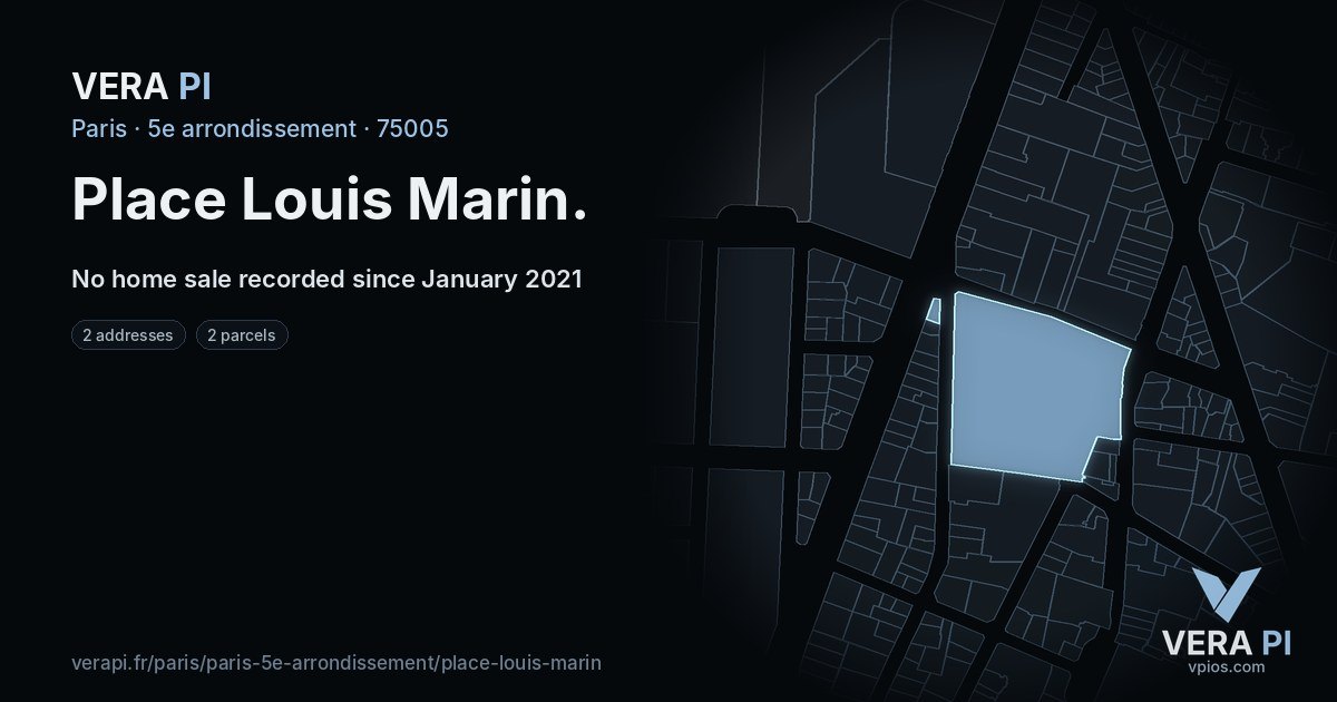 Place Louis Marin, 5e arrondissement at night – every parcel coloured by the prices around it, the street's own parcels lit