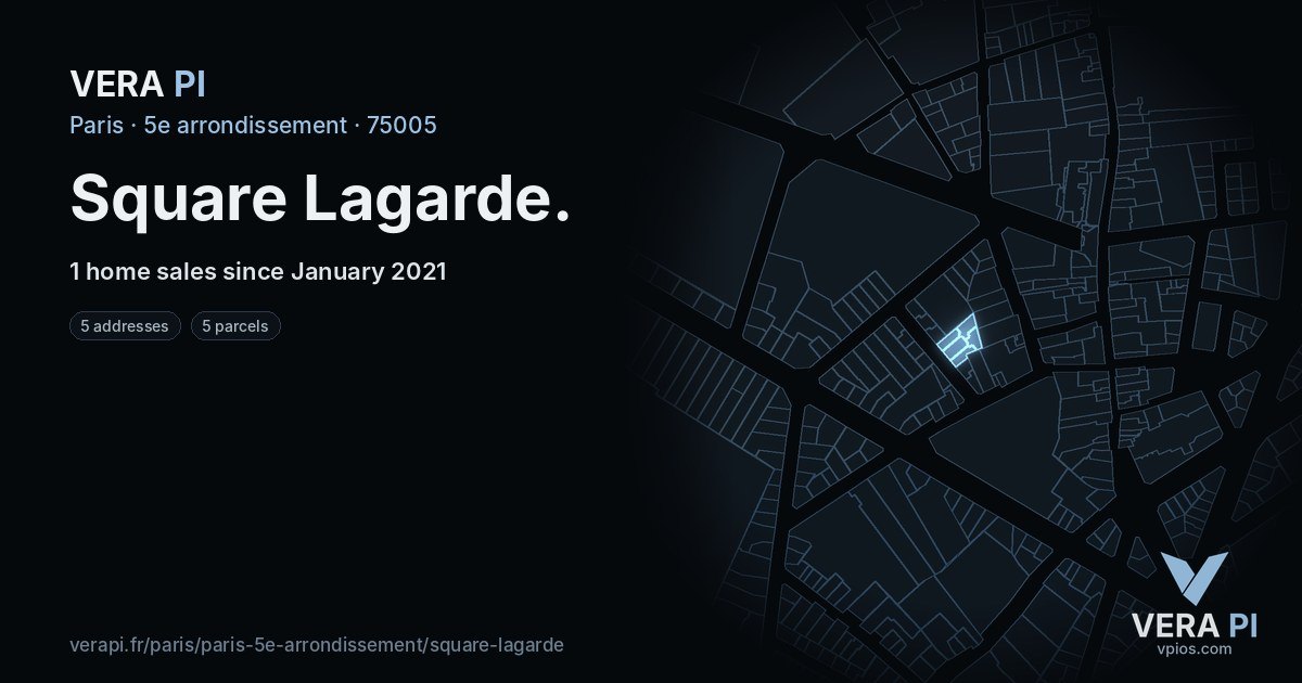 Square Lagarde, 5e arrondissement at night – every parcel coloured by the prices around it, the street's own parcels lit