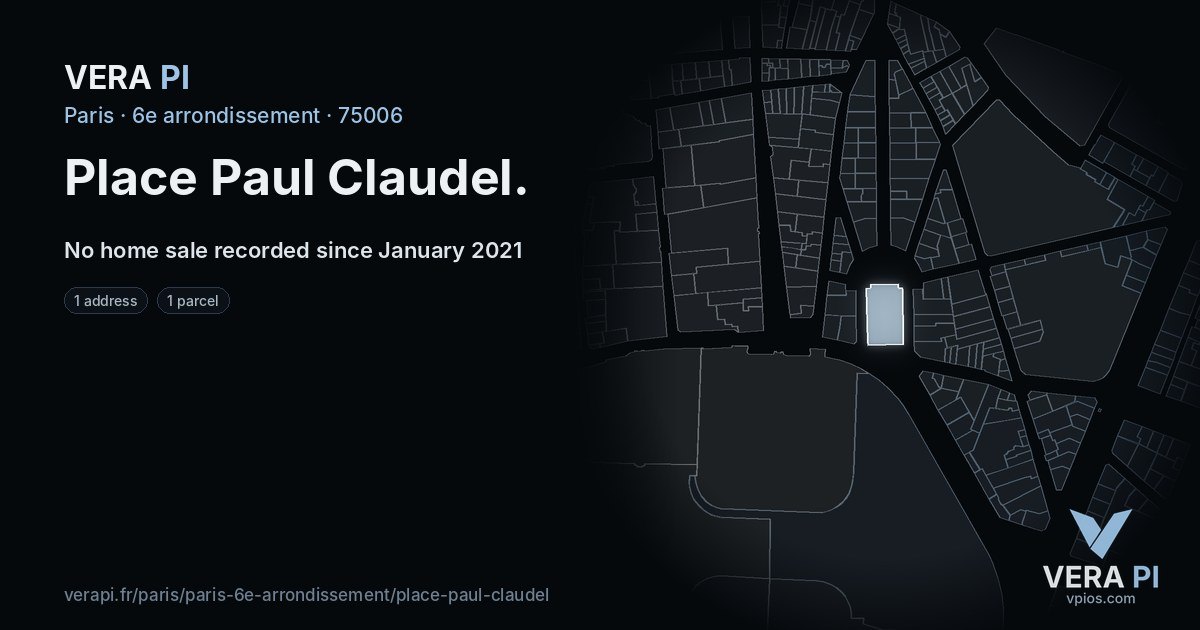 Place Paul Claudel, 6e arrondissement at night – every parcel coloured by the prices around it, the street's own parcels lit