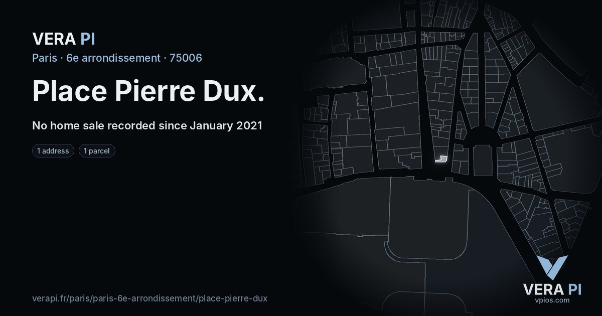 Place Pierre Dux, 6e arrondissement at night – every parcel coloured by the prices around it, the street's own parcels lit