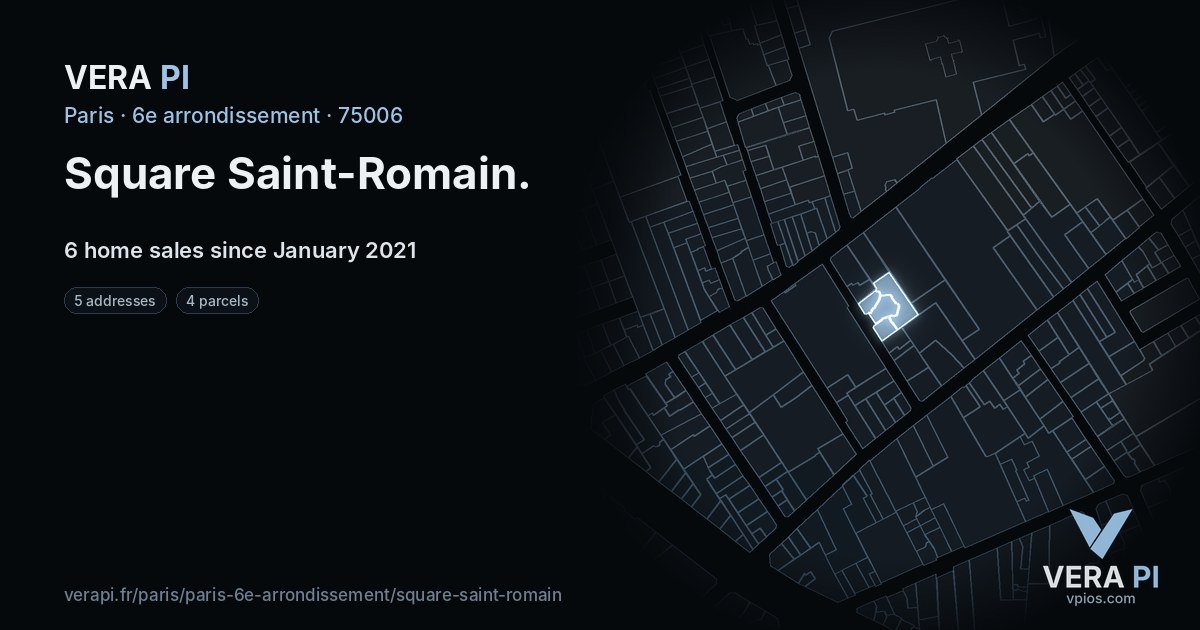 Square Saint-Romain, 6e arrondissement at night – every parcel coloured by the prices around it, the street's own parcels lit