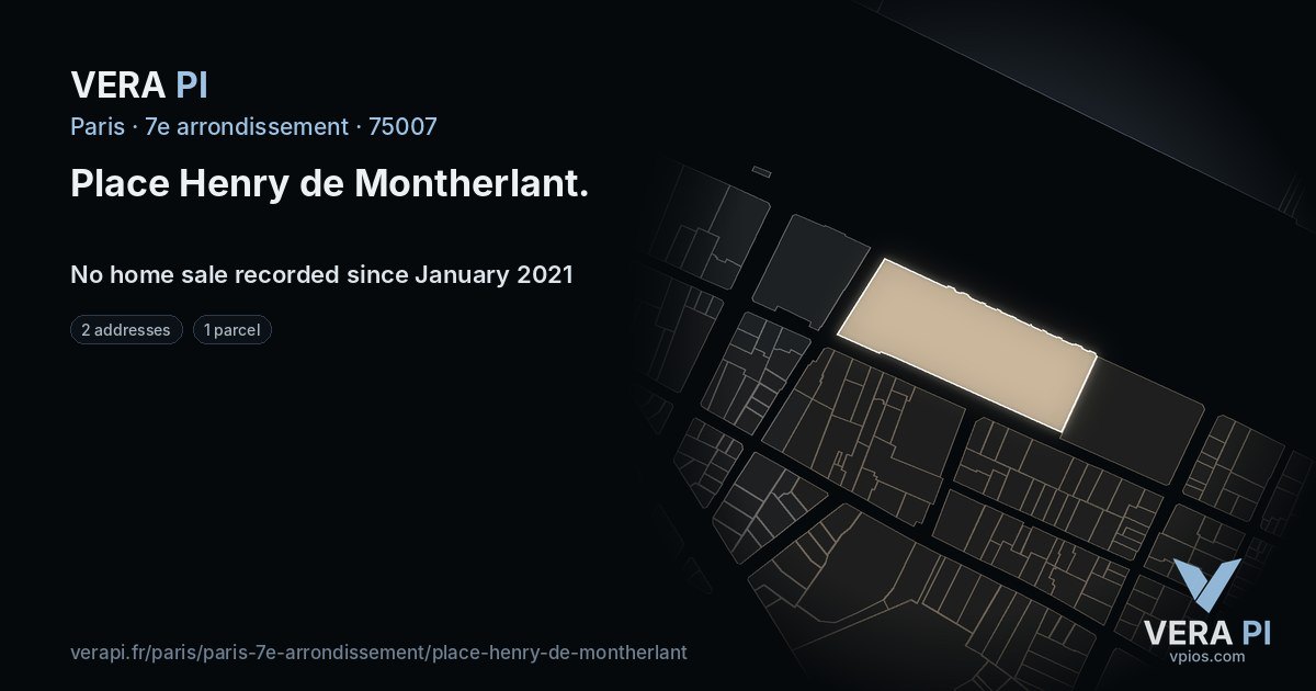 Place Henry de Montherlant, 7e arrondissement at night – every parcel coloured by the prices around it, the street's own parcels lit