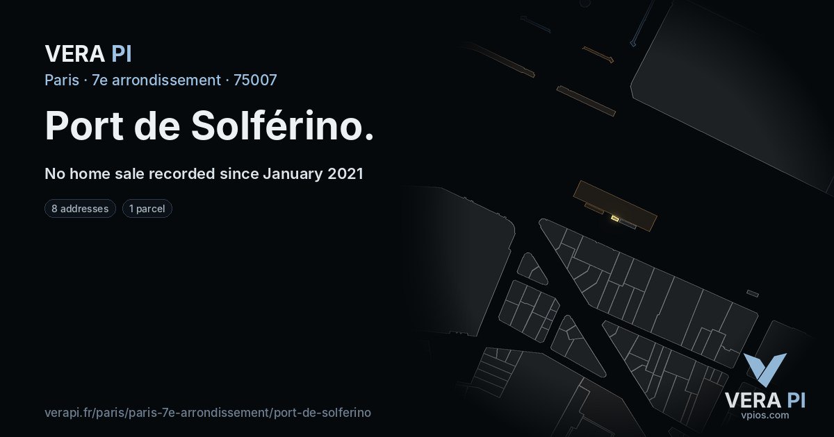 Port de Solférino, 7e arrondissement at night – every parcel coloured by the prices around it, the street's own parcels lit