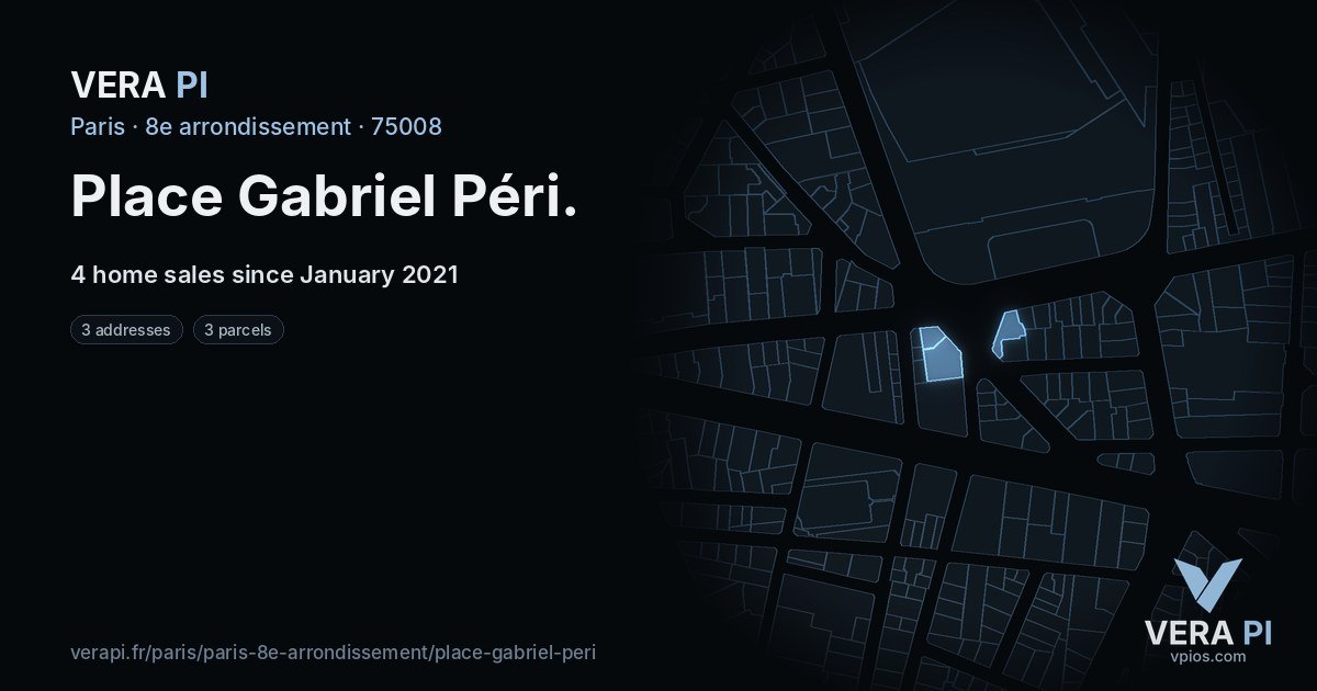 Place Gabriel Péri, 8e arrondissement at night – every parcel coloured by the prices around it, the street's own parcels lit