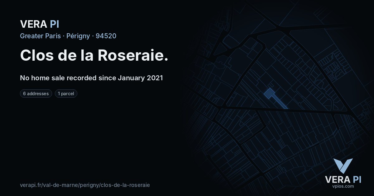 Clos de la Roseraie, Périgny at night – every parcel coloured by the prices around it, the street's own parcels lit