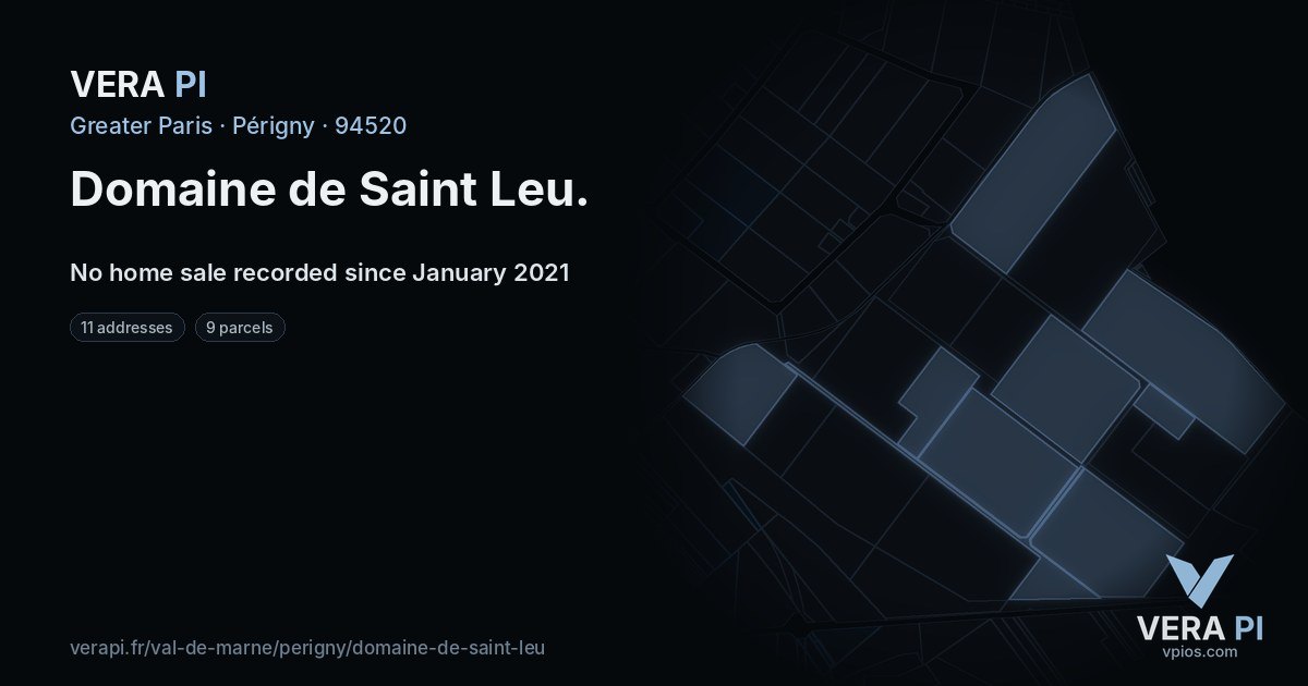 Domaine de Saint Leu, Périgny at night – every parcel coloured by the prices around it, the street's own parcels lit