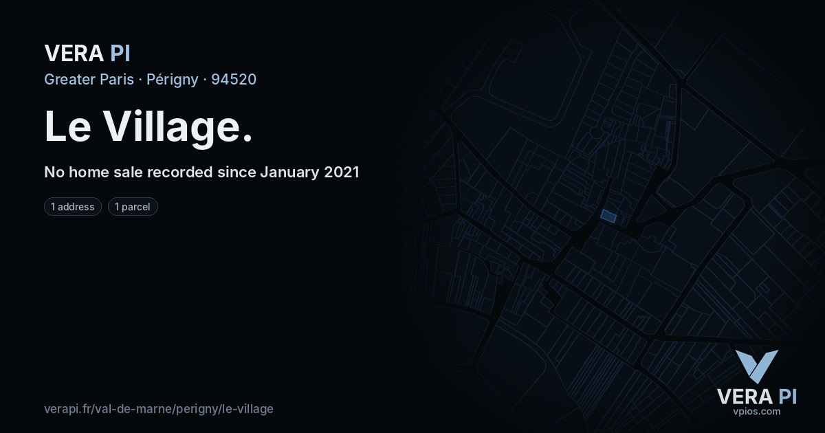 Le Village, Périgny at night – every parcel coloured by the prices around it, the street's own parcels lit