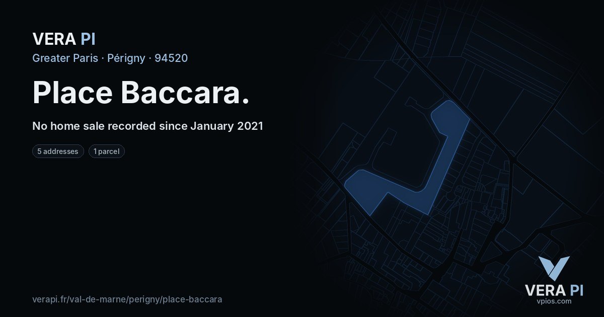 Place Baccara, Périgny at night – every parcel coloured by the prices around it, the street's own parcels lit