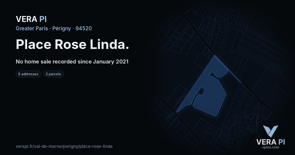 Place Rose Linda, Périgny at night – every parcel coloured by the prices around it, the street's own parcels lit