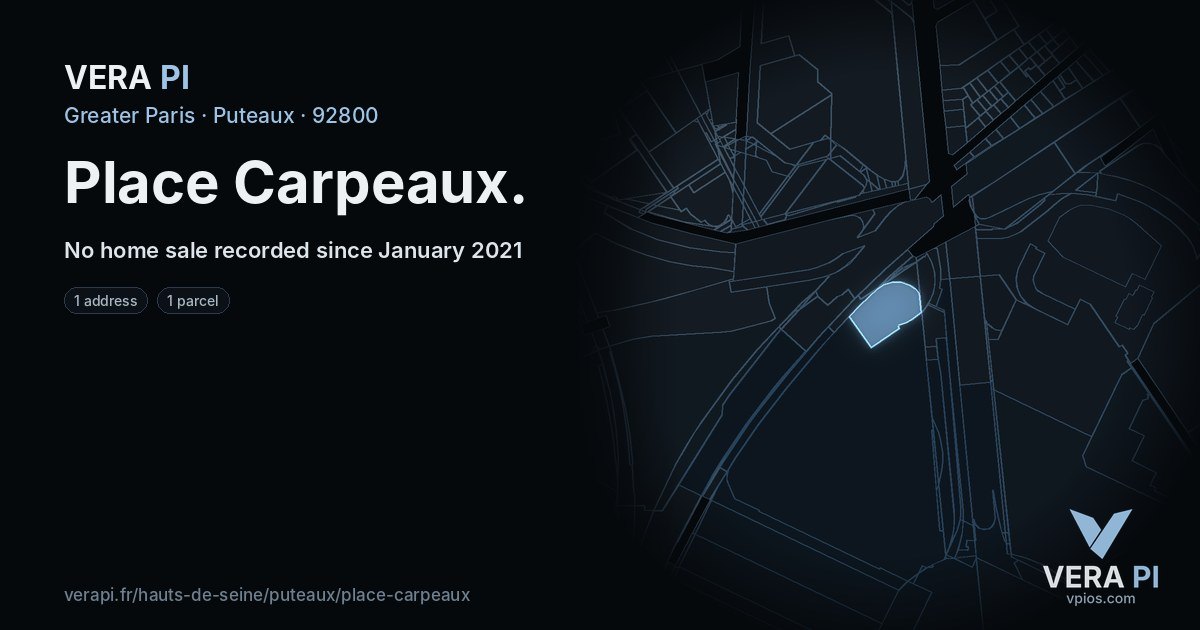 Place Carpeaux, Puteaux at night – every parcel coloured by the prices around it, the street's own parcels lit